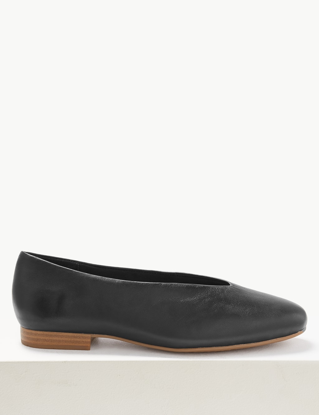 M&s leather high cut ballerina pumps store