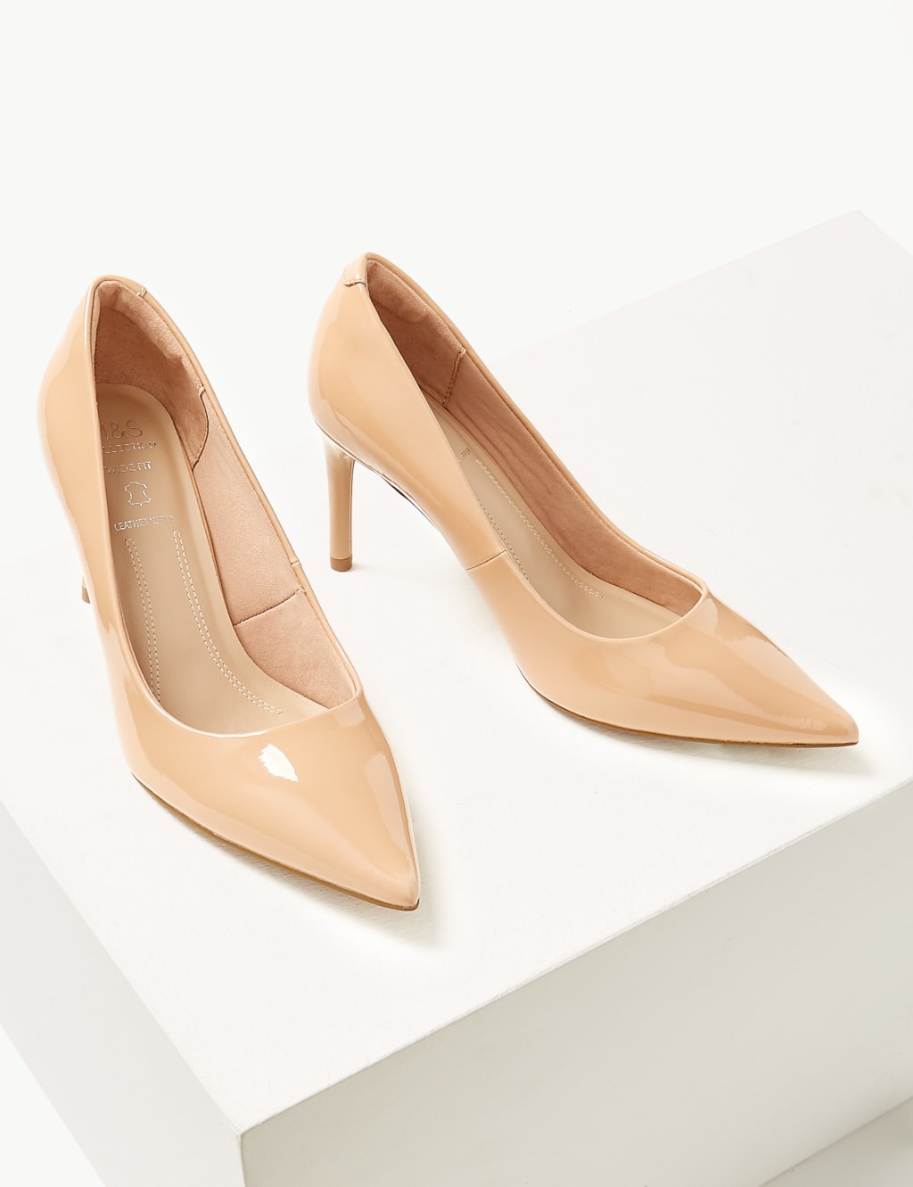 Wide Fit Leather Stiletto Heel Court Shoes 3 of 5