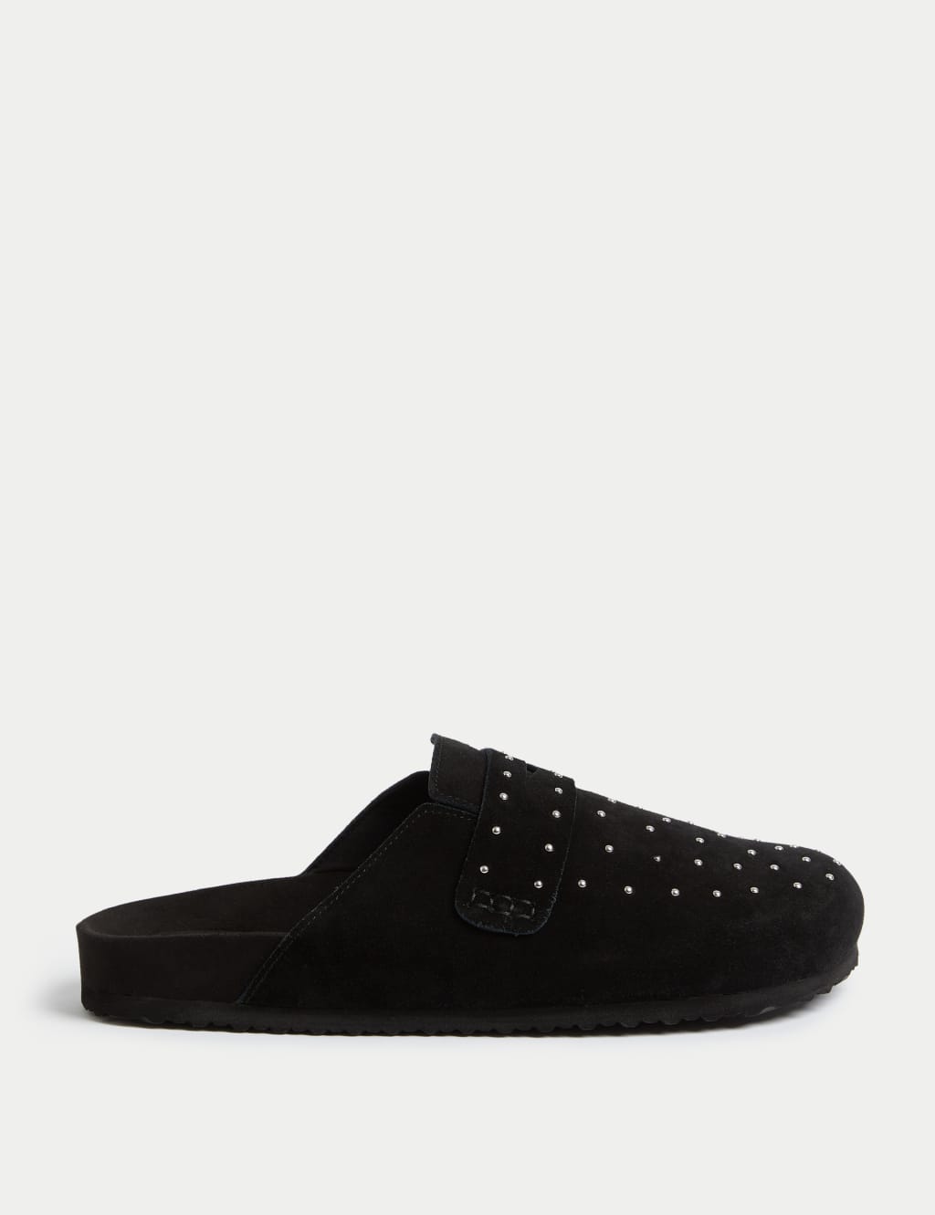 Suede Slip On Studded Flat Clogs M S Collection M S