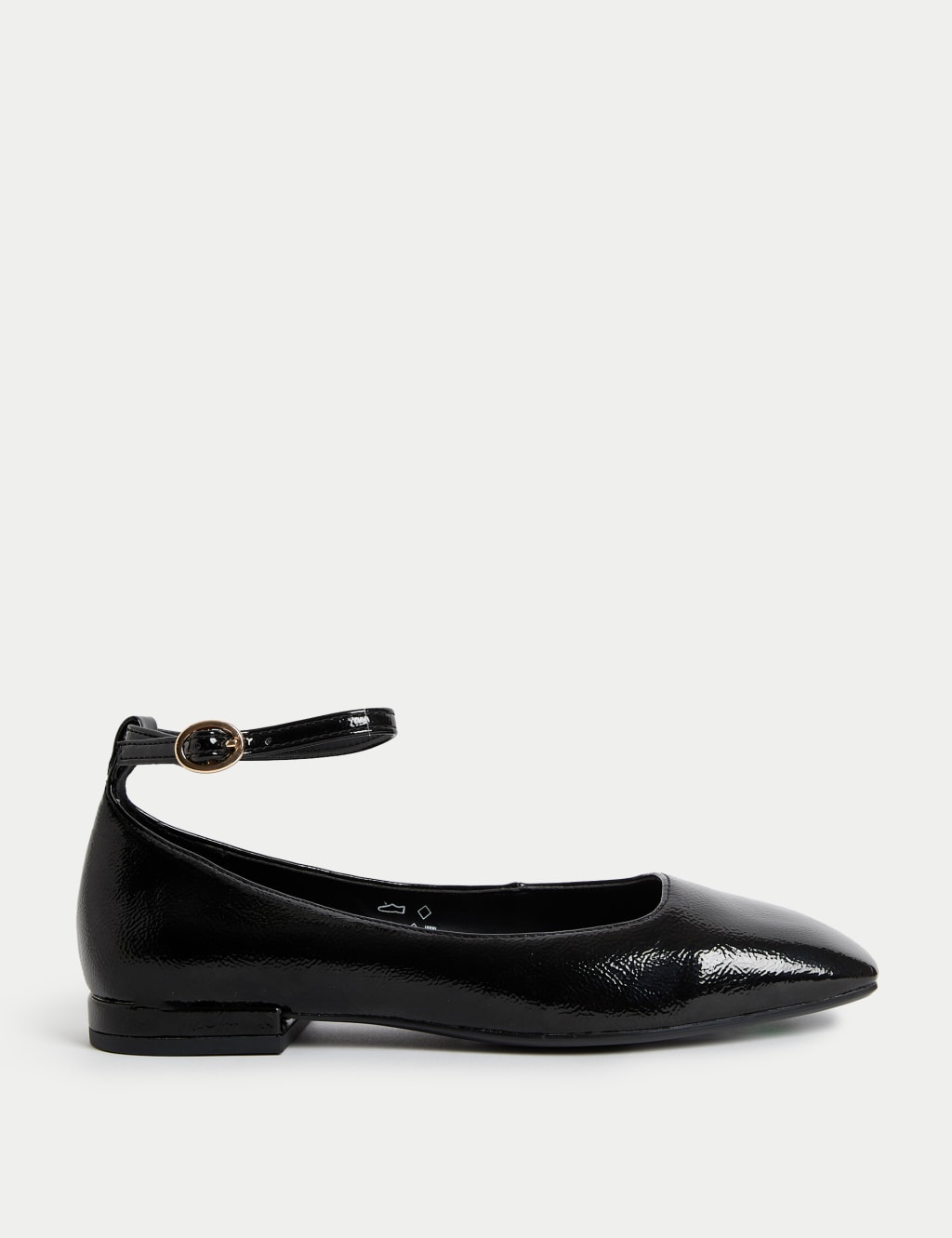 Patent Ankle Strap Flat Ballet Pumps