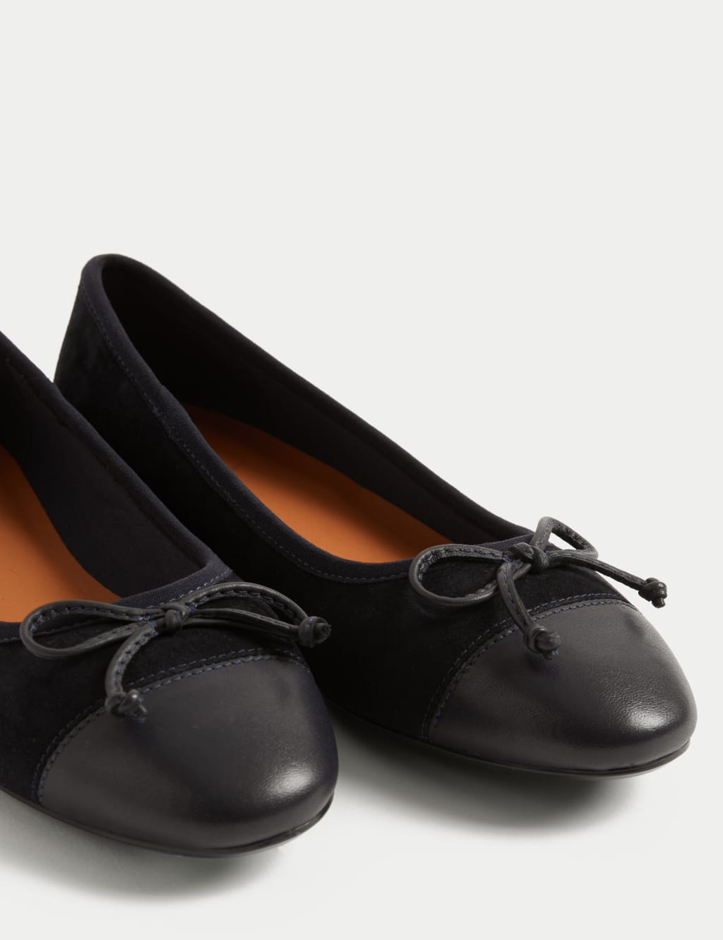 Black suede ballet pumps store