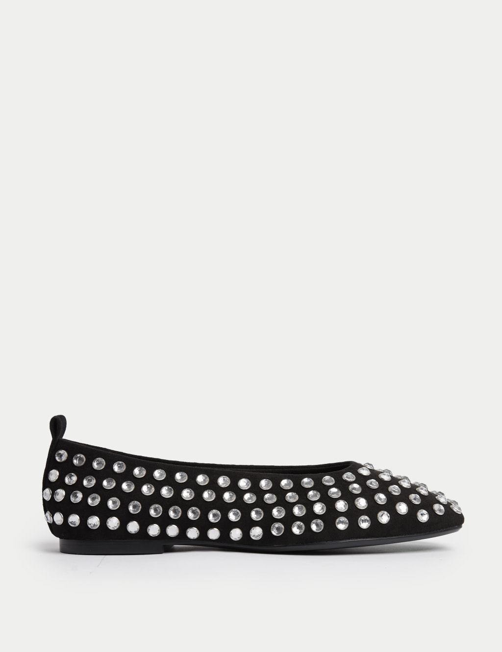 Sparkle Flat Square Toe Ballet Pumps M S Collection M S