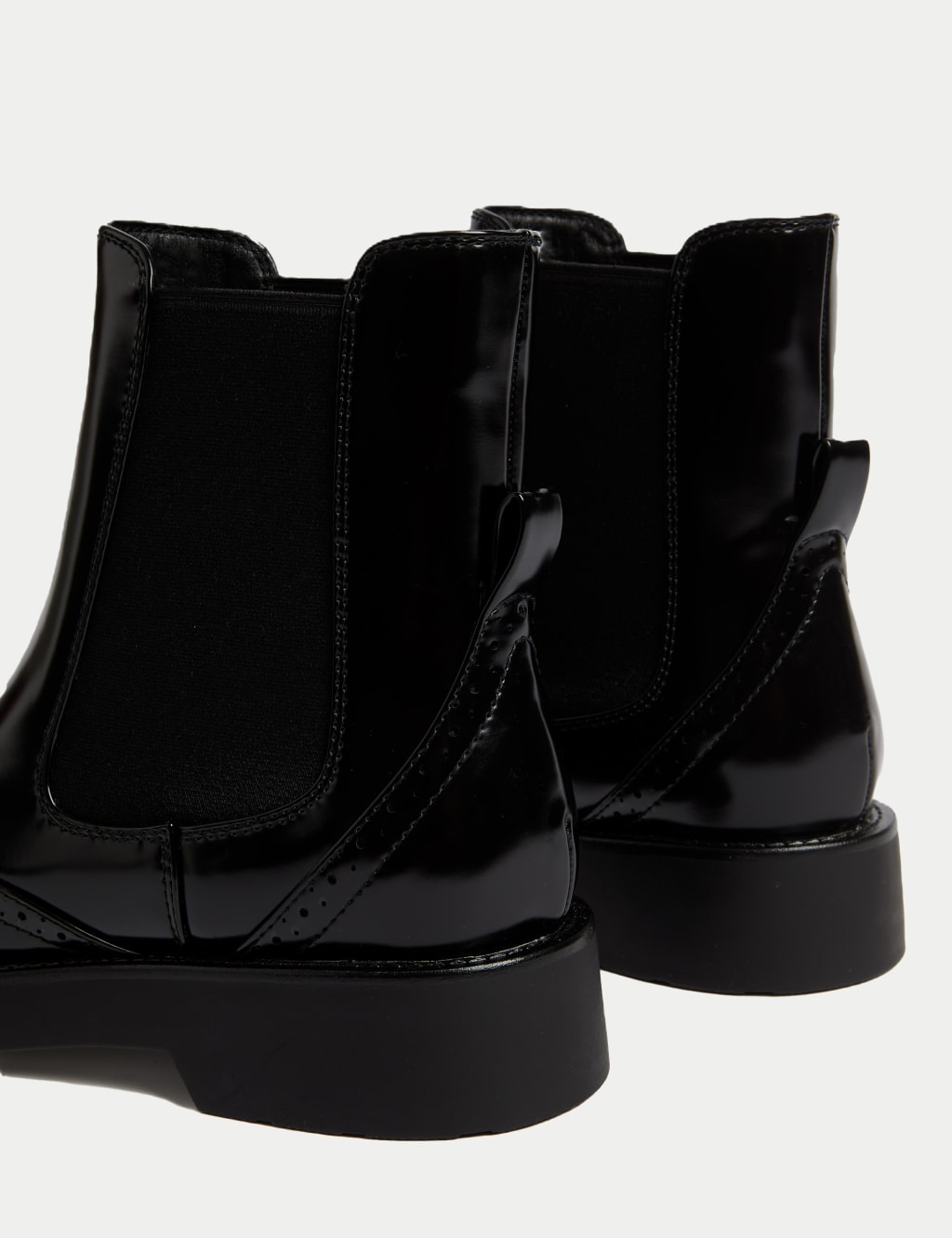Black chelsea brogue boots shop