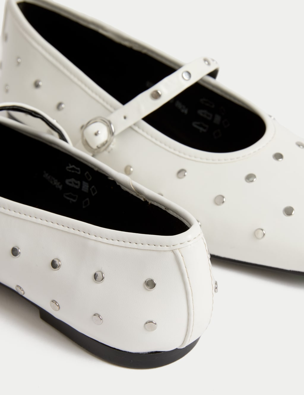 Studded Buckle Flat Ballet Pumps 3 of 3