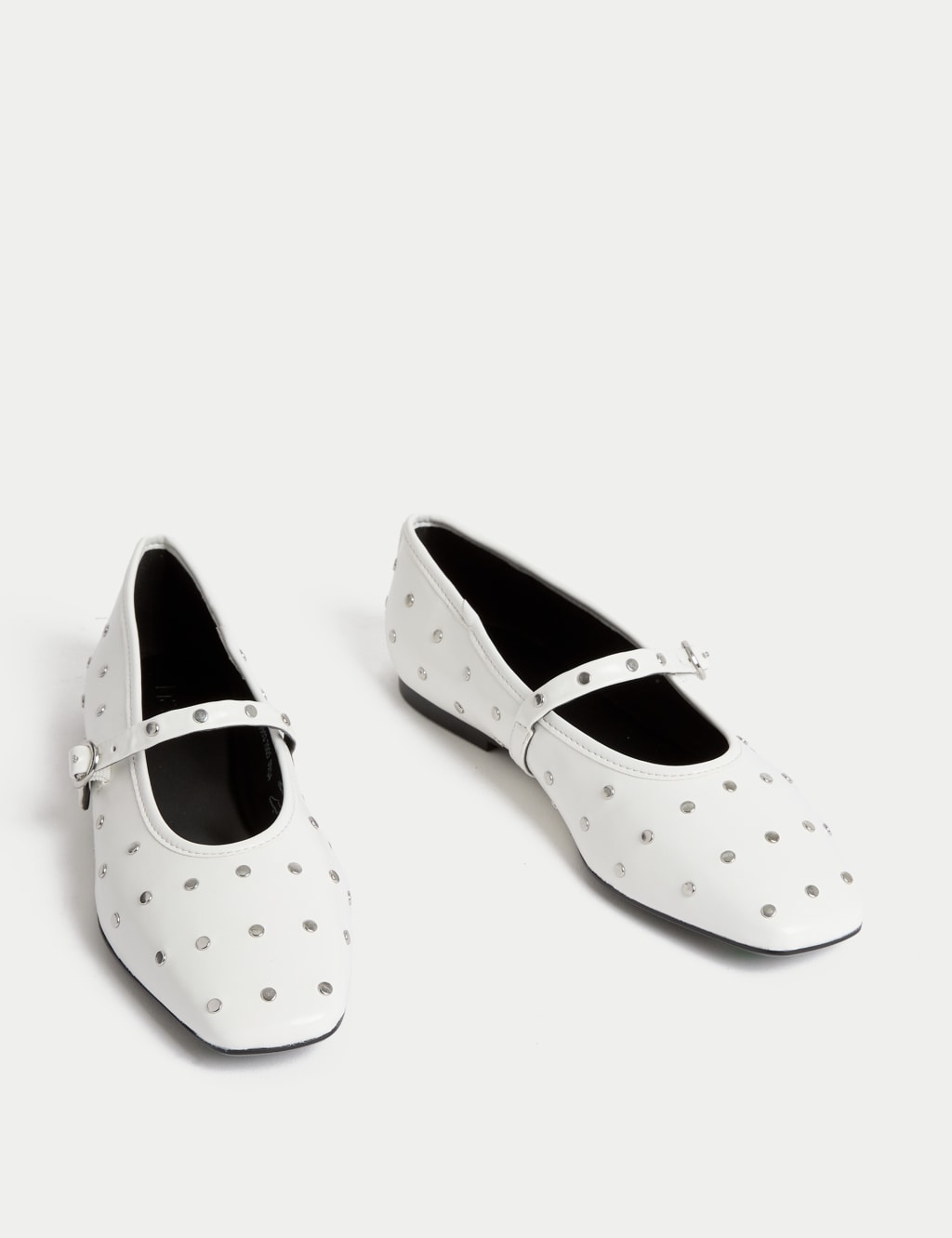 Studded Buckle Flat Ballet Pumps 2 of 3