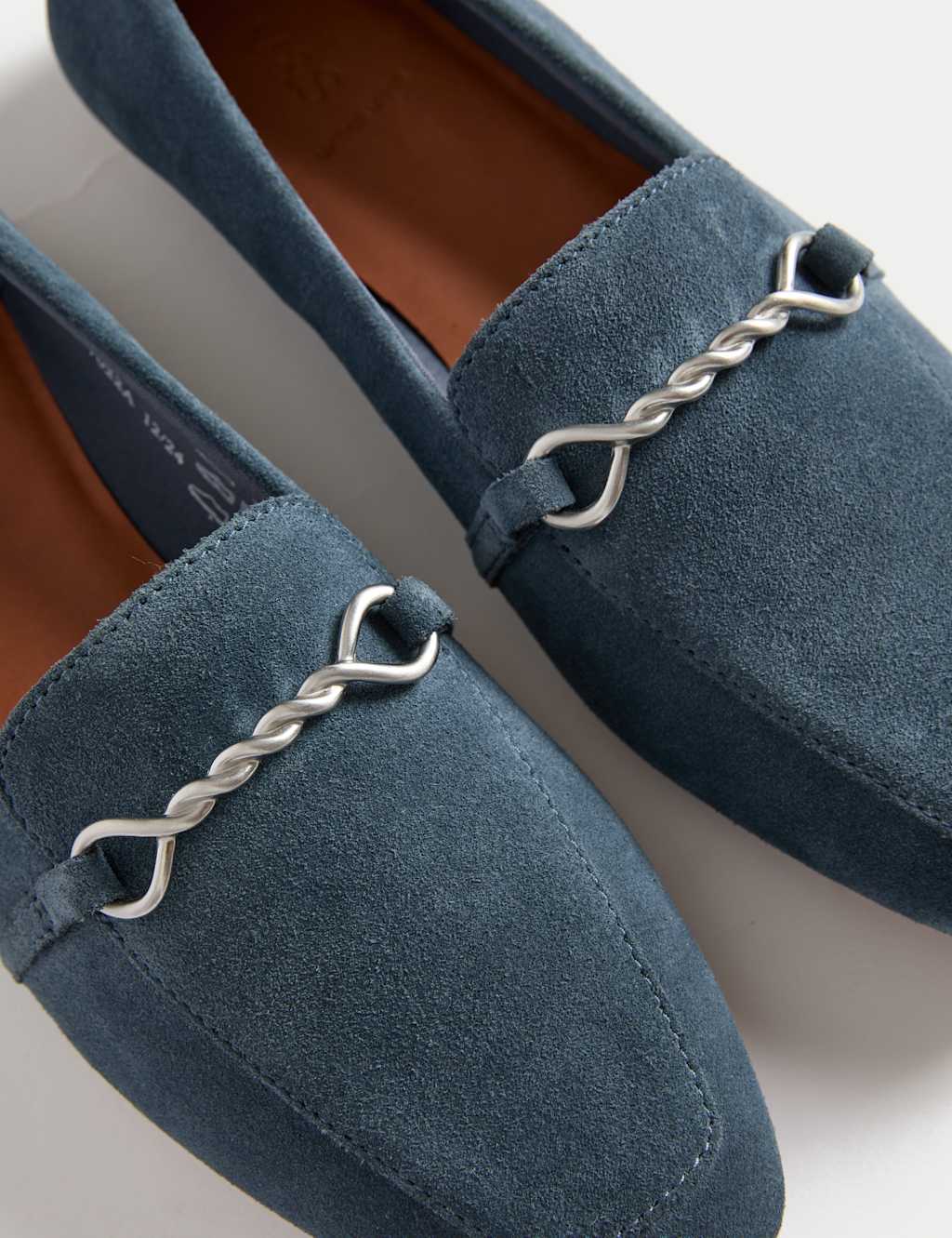 Suede Chain Detail Flat Loafers 3 of 3