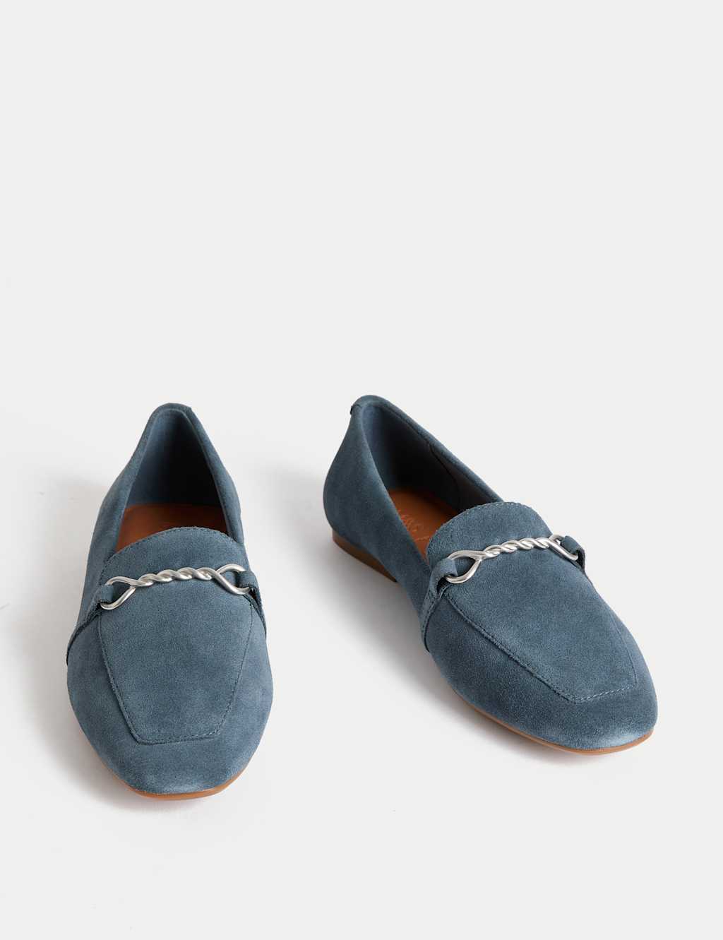 Suede Chain Detail Flat Loafers 2 of 3