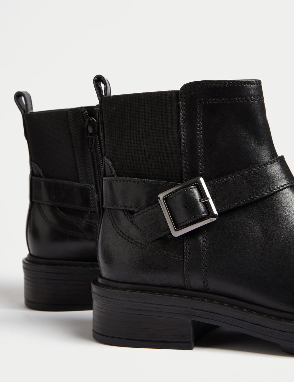 Flat ankle boots with buckles deals
