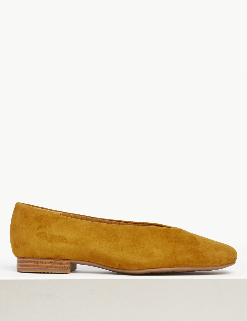 High Cut Suede Ballet Pumps M S Collection M S