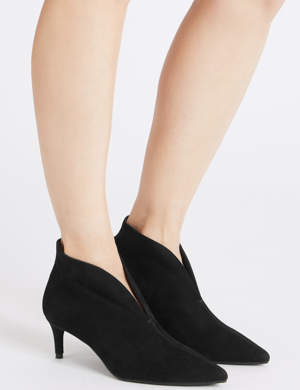 Kitten heel v cut shoe boots shop