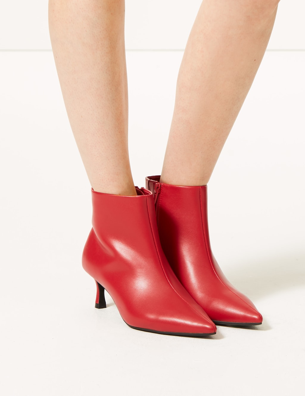 Wide Fit Kitten Heel Ankle Boots M S Collection M S
