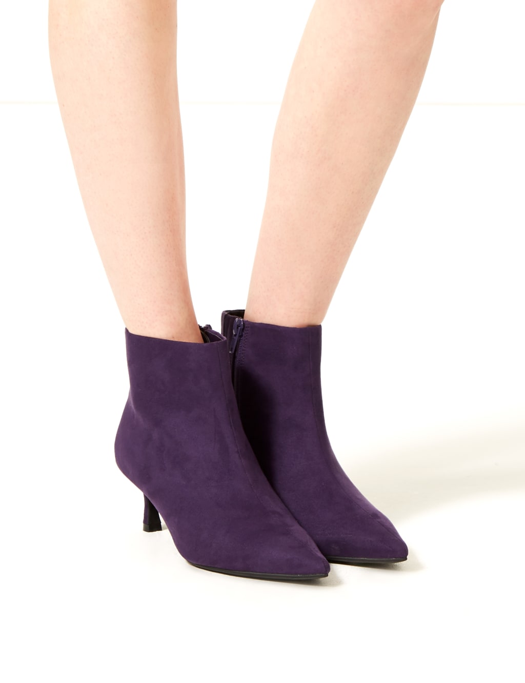 Purple kitten heel boots shop