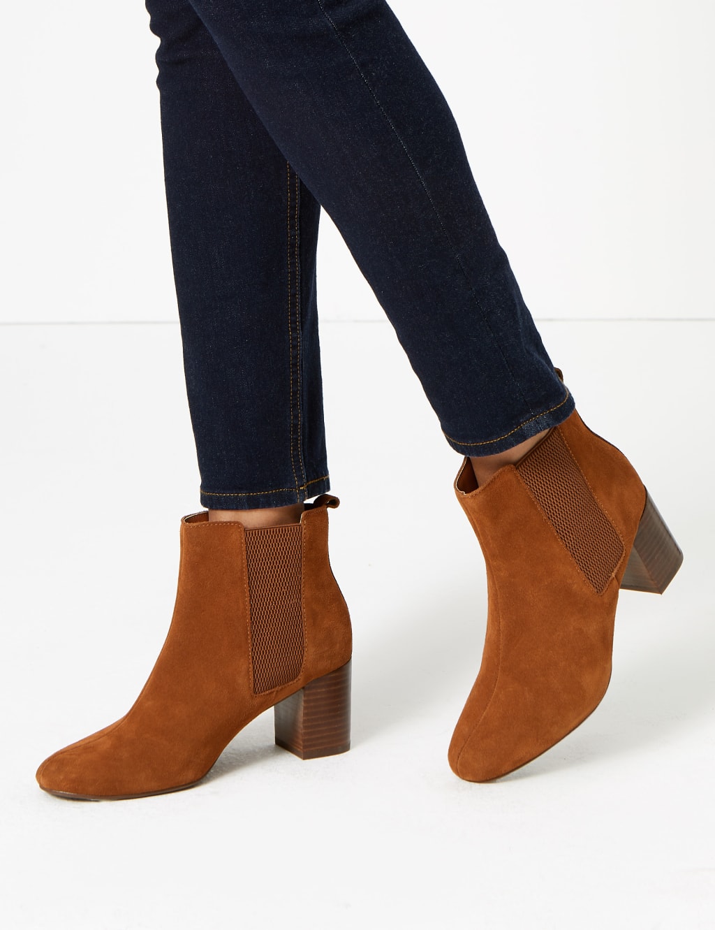 Suede Almond Toe Ankle Boots M S Collection M S