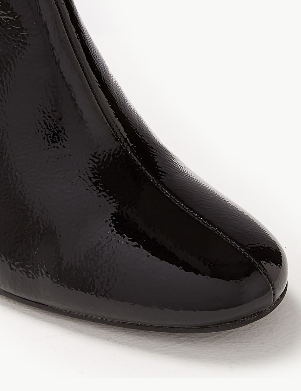 Leather Patent  Block Heel Chelsea Ankle Boots 4 of 5
