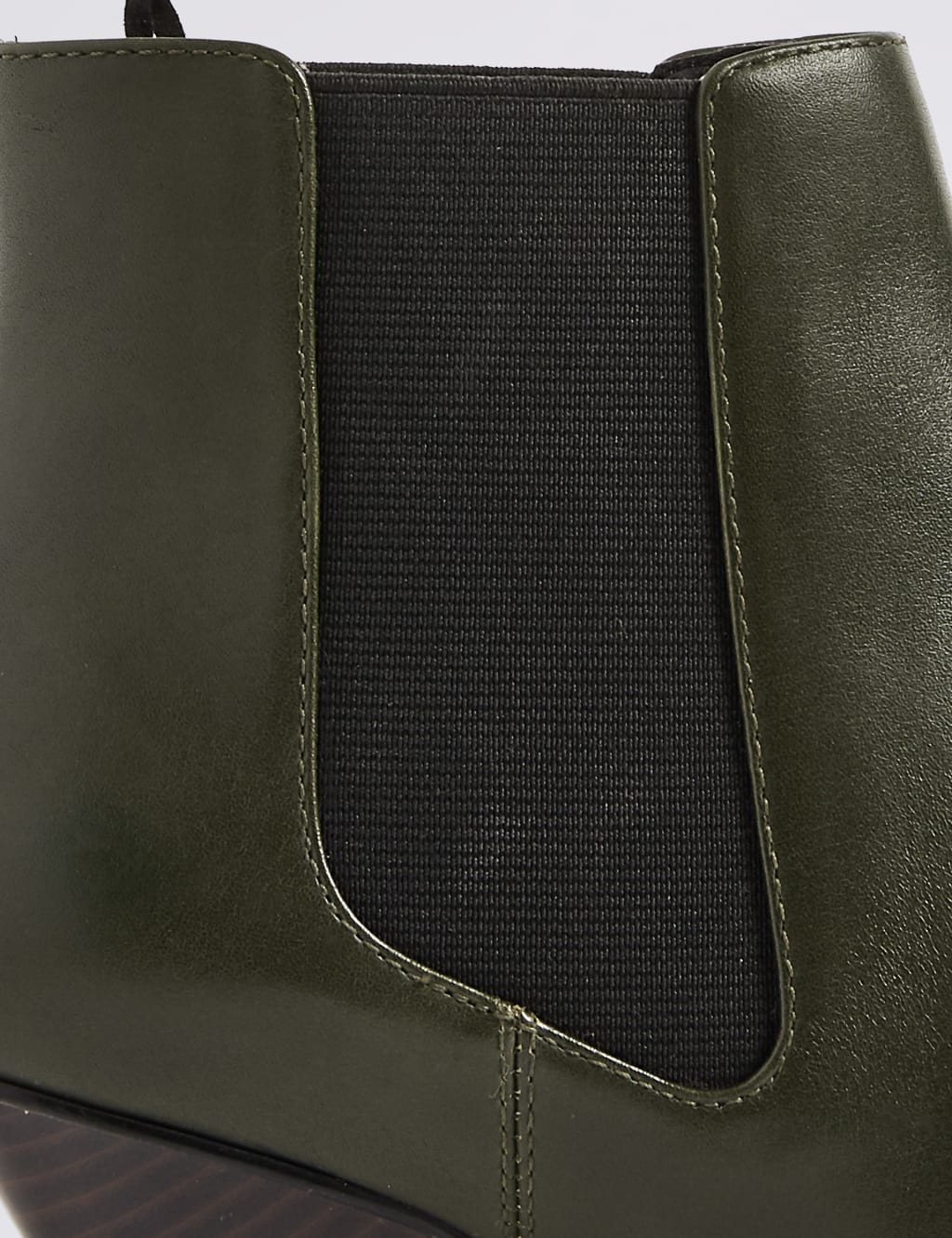 Leather Cone Heel Elastic Ankle Boots 6 of 6