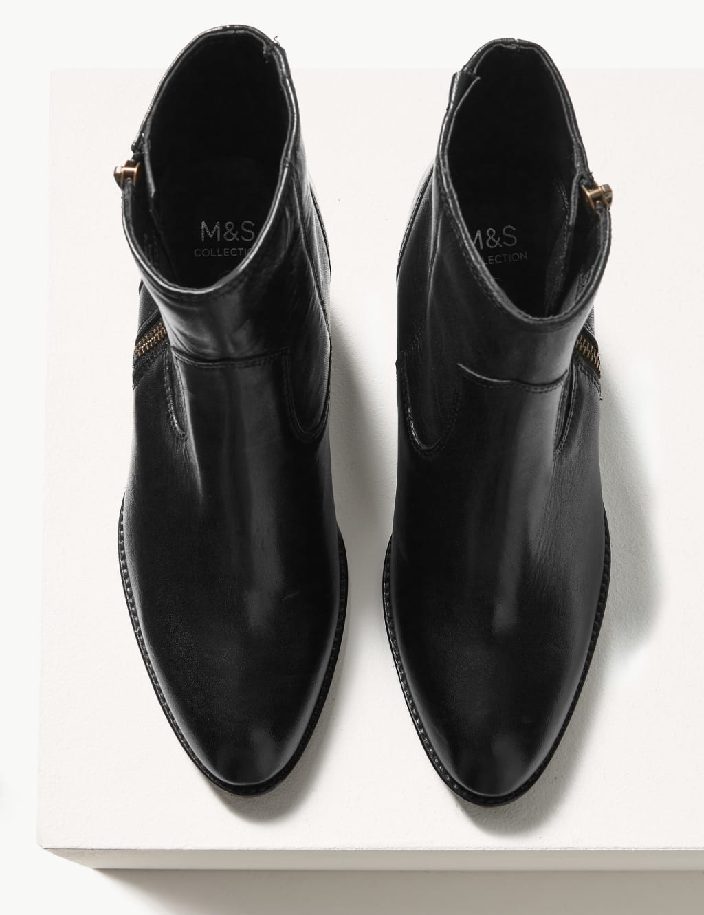 Leather Block Heel Ankle Boots 6 of 6