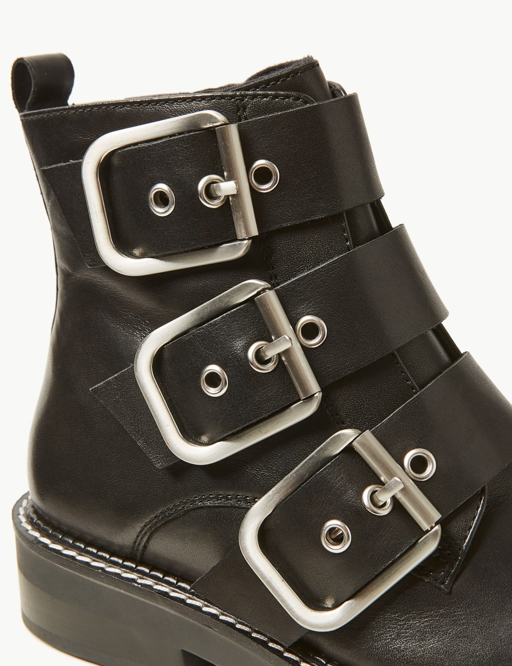 Leather Buckle Detail Ankle Boots 4 of 5
