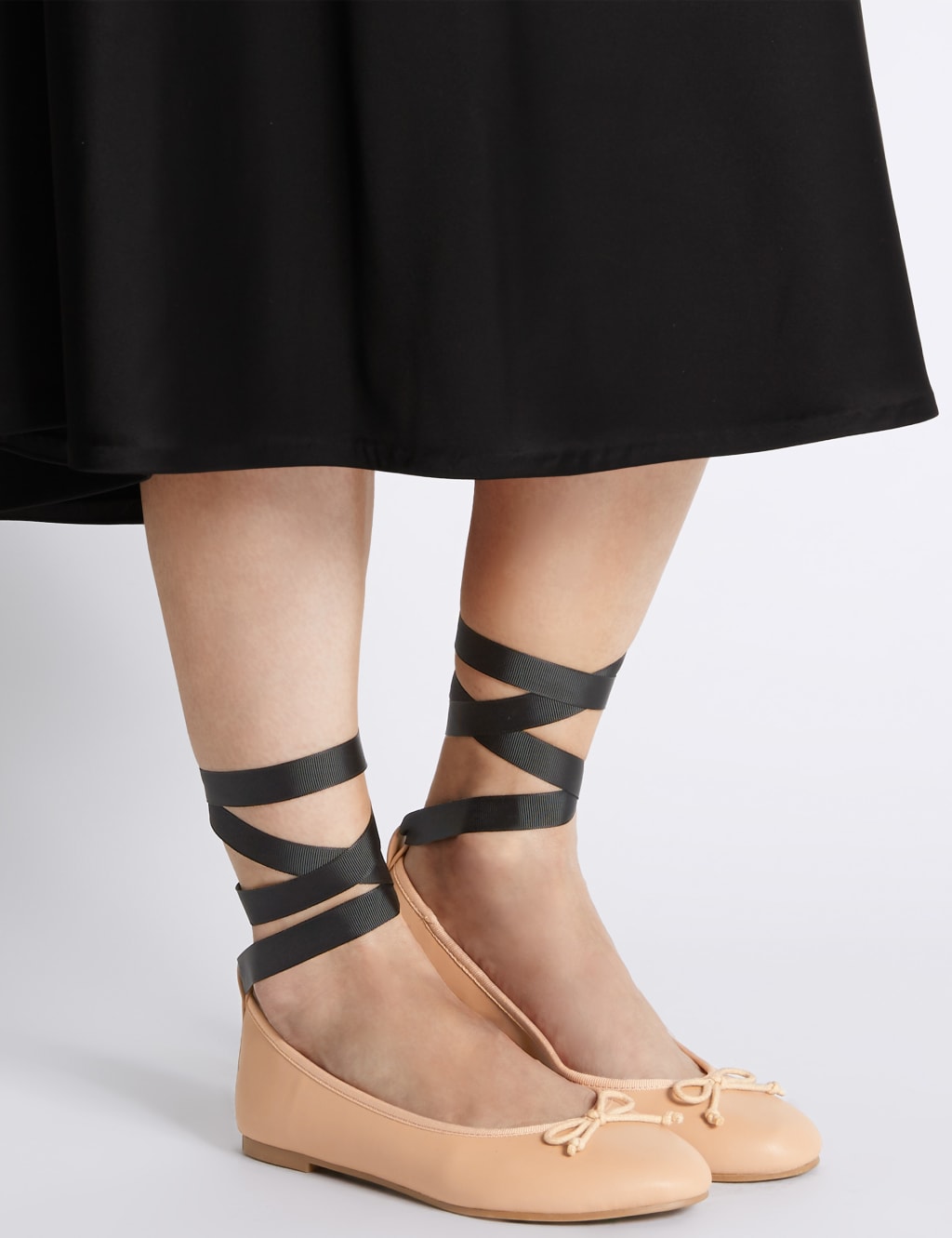 Ankle Tie Ballet Pumps 1 of 5