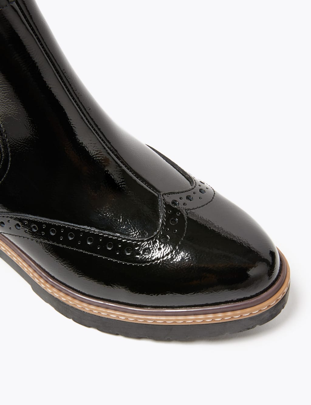 Patent brogue chelsea boots clearance