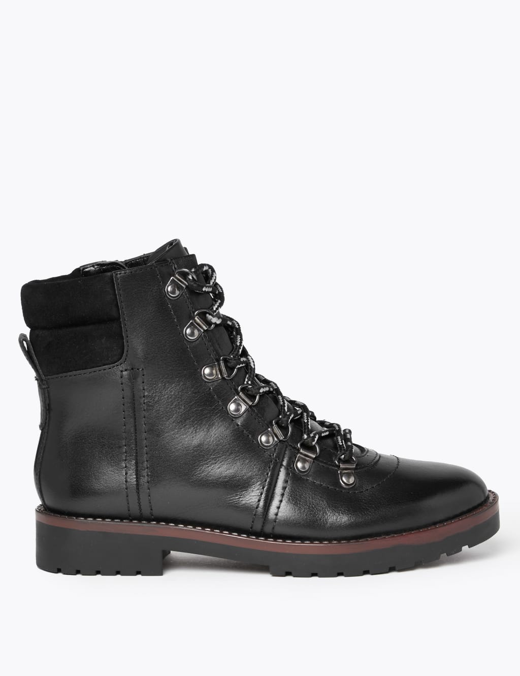 Leather Hiker Ankle Boots M S Collection M S
