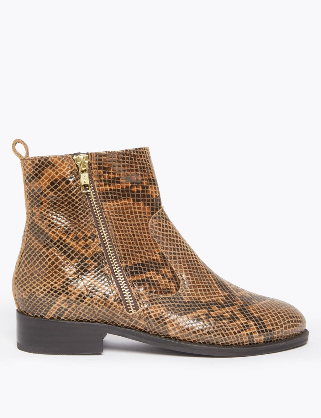 Leather Animal Print Ankle Boots 2 of 5