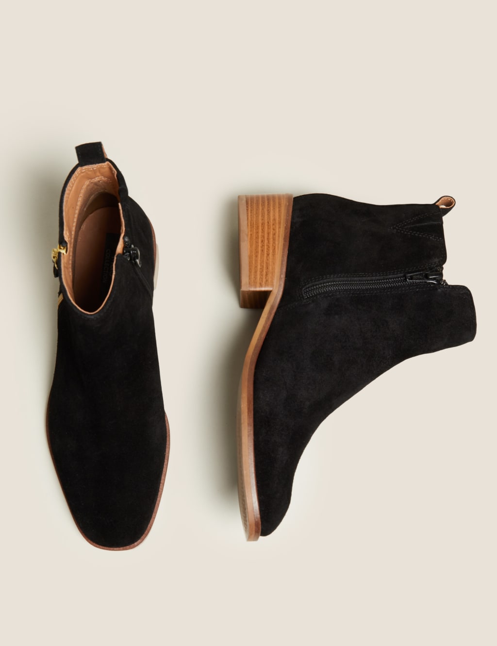 Suede Flat Square Toe Ankle Boots 3 of 6