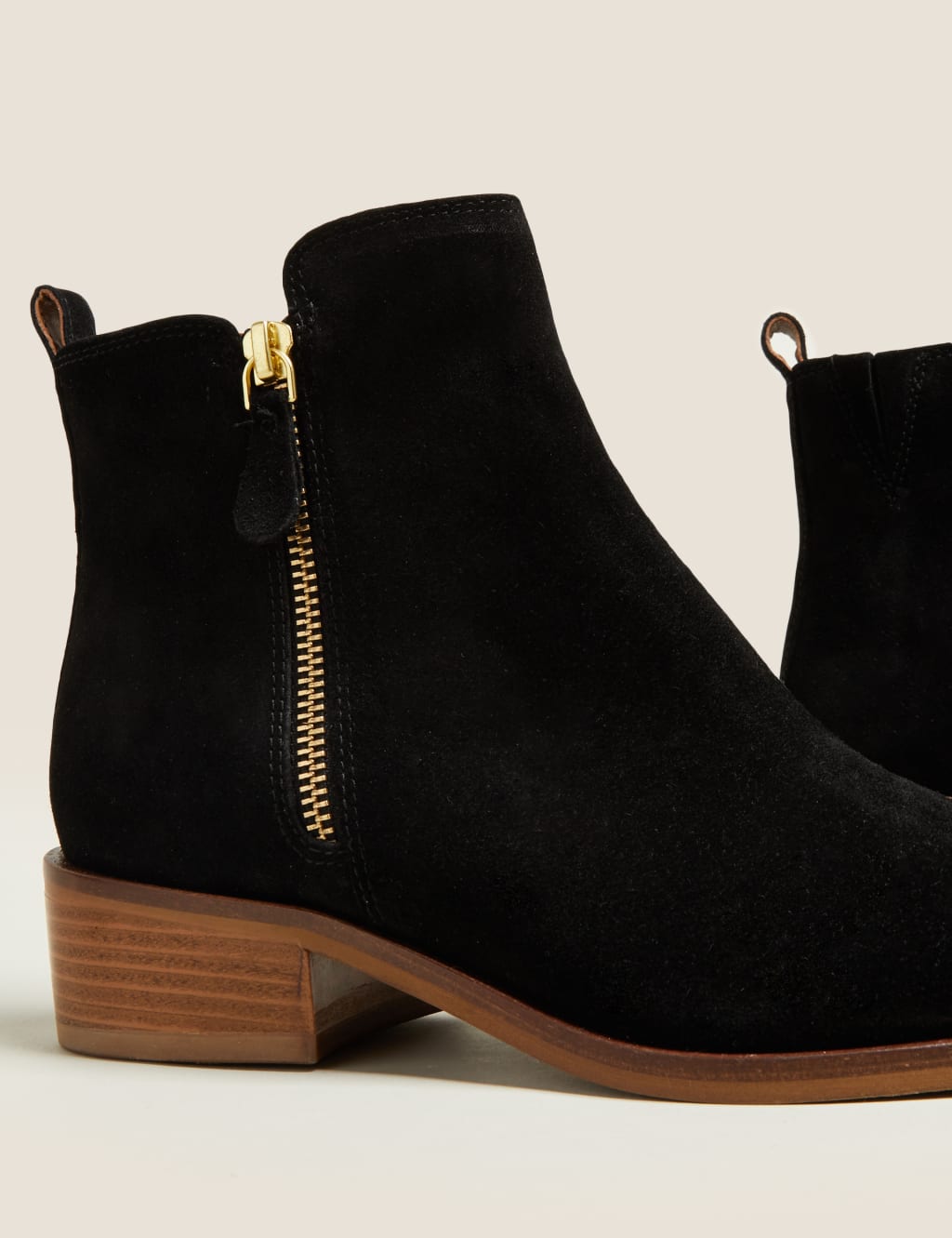 Suede Flat Square Toe Ankle Boots 5 of 6