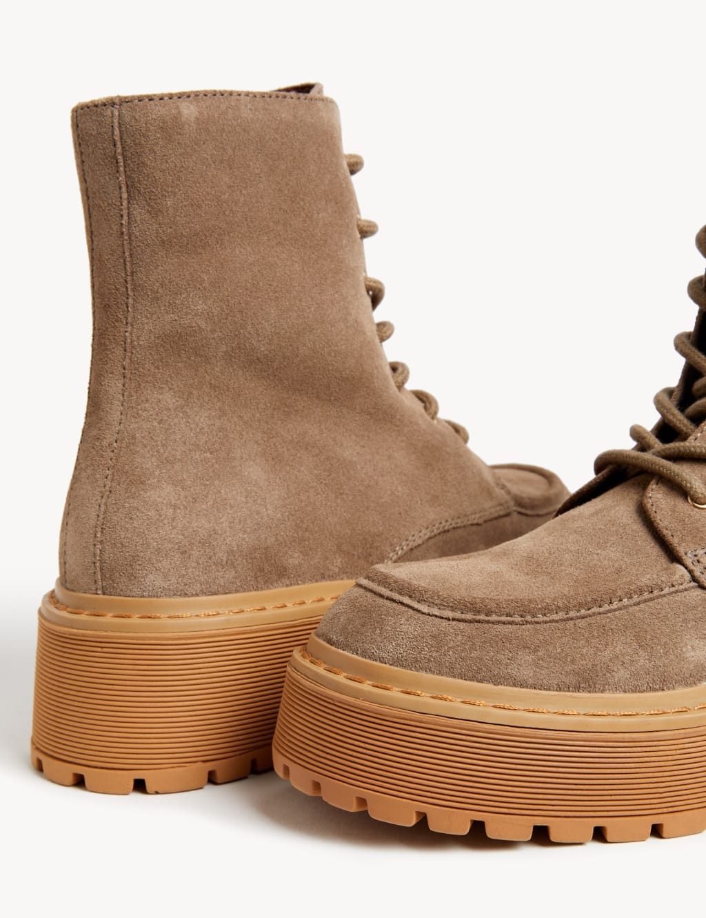 Suede Chunky Lace Up Platform Boots M S Collection M S