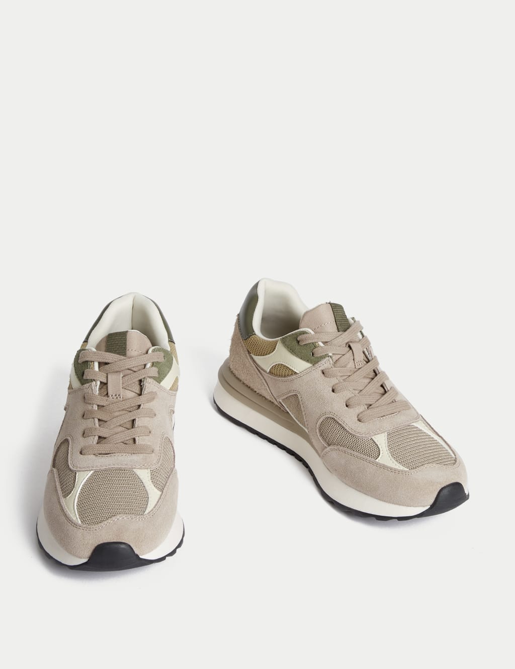 Suede Mesh Detail Trainers 2 of 3