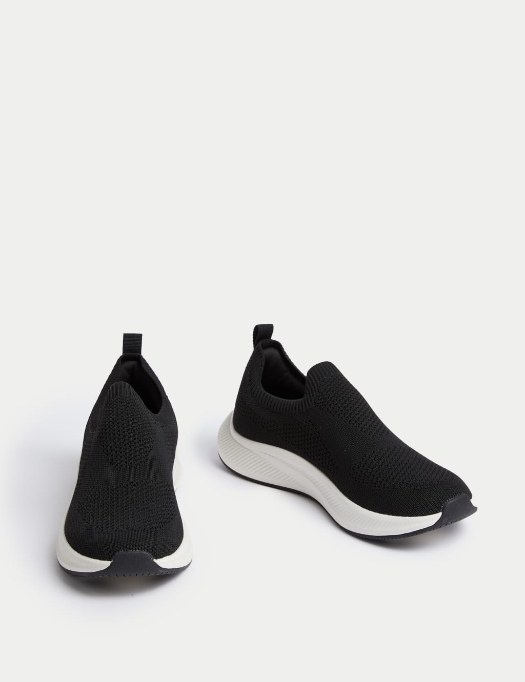 Womens black knitted trainers cheap