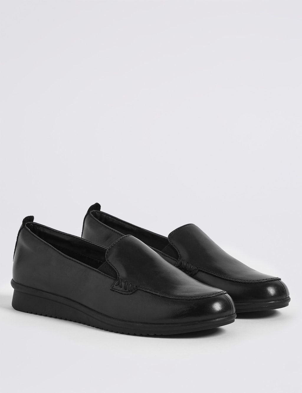Leather wedge loafers clearance