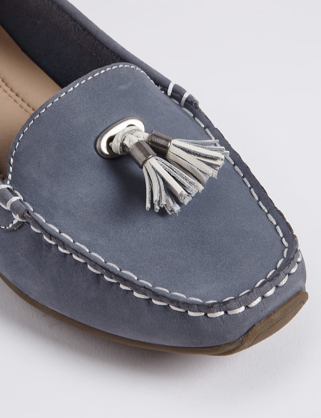 Wide Fit Leather Tassel Boat Shoes M S Collection M S