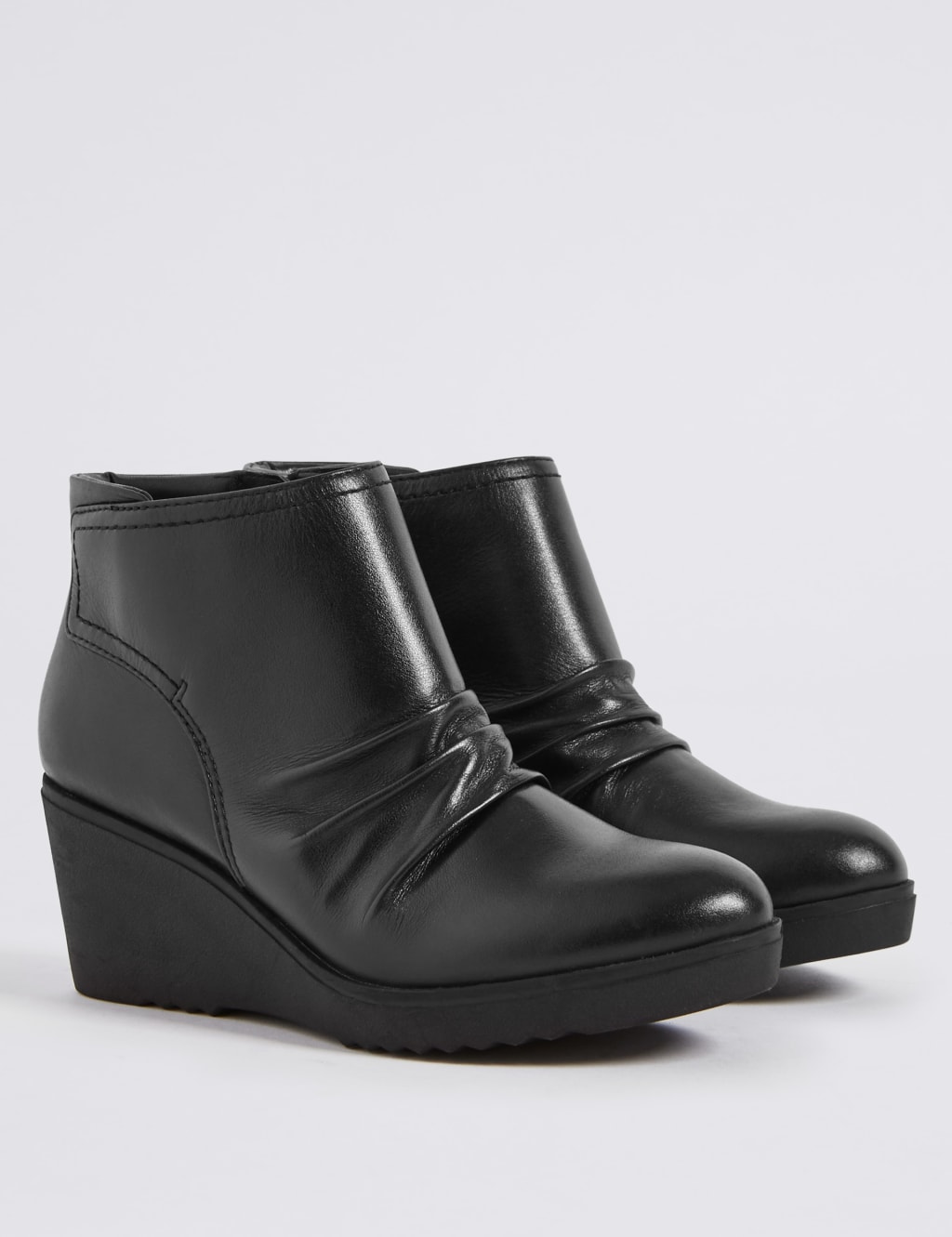 Leather Wedge Heel Ankle Boots 3 of 6