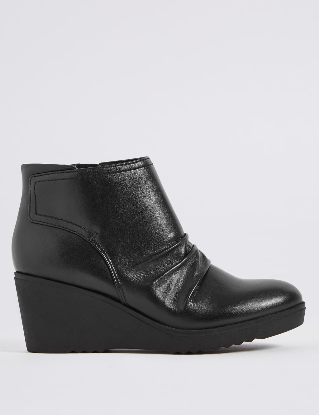 Leather Wedge Heel Ankle Boots M S Collection M S