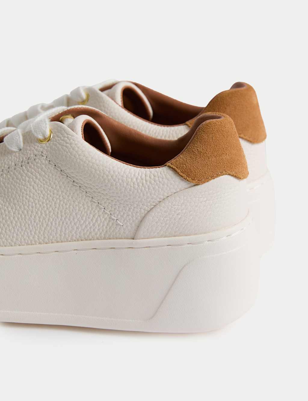 Leather Lace Up Platform Trainers with Freshfeet™ 3 of 3