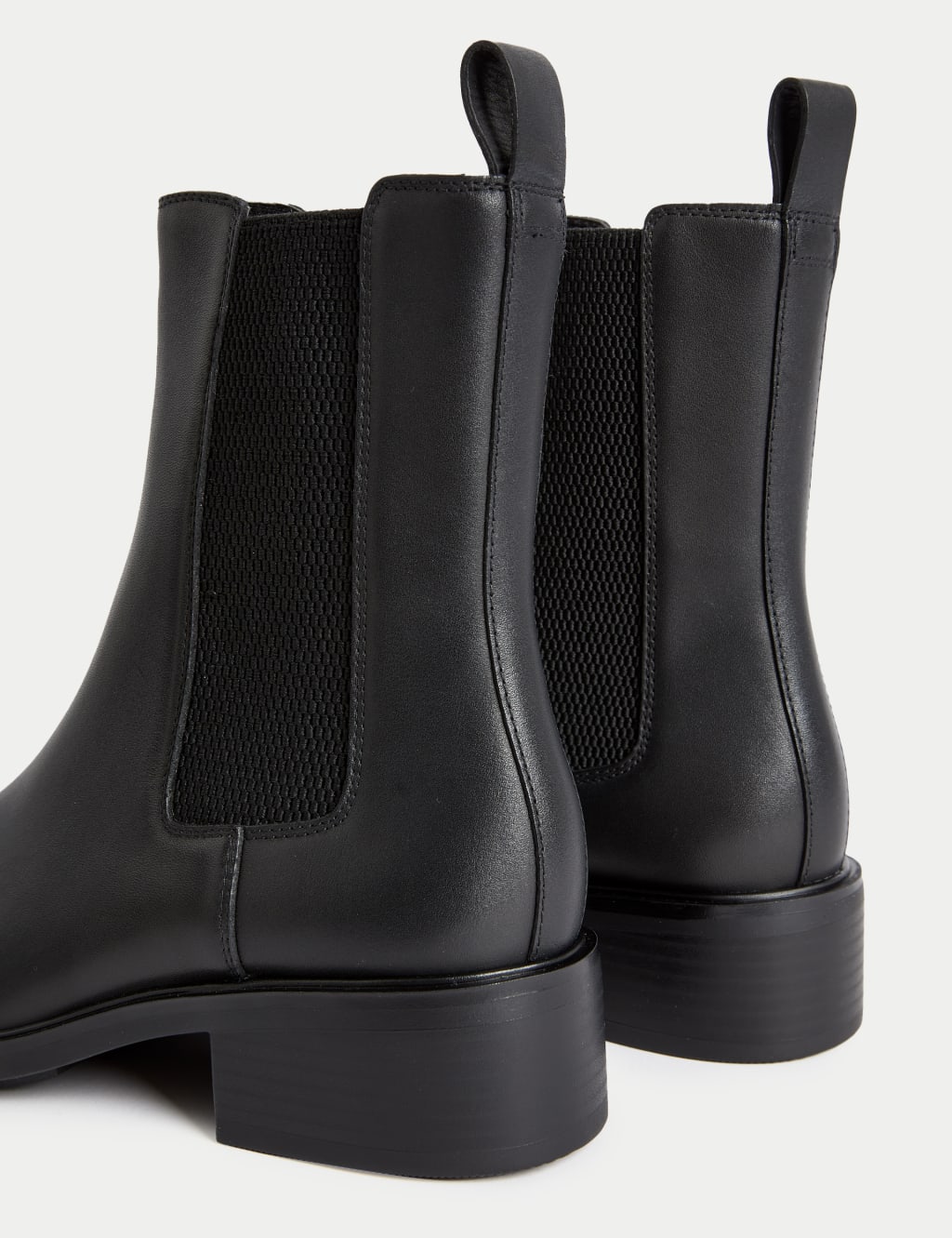Black leather look chelsea boots store