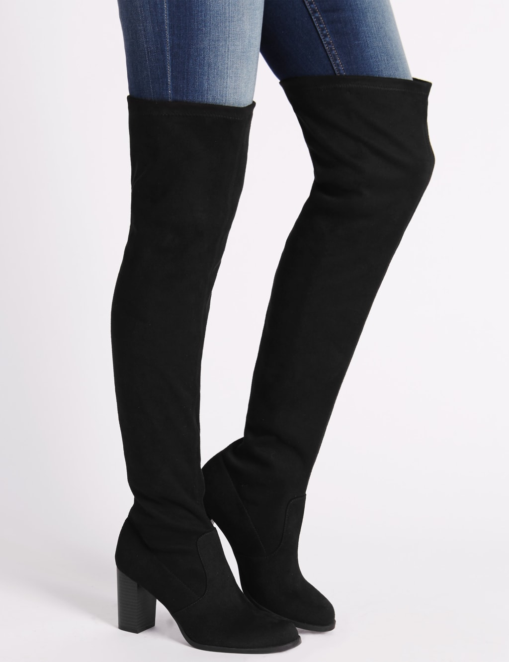 Block Heel Over the Knee High Boots 1 of 5