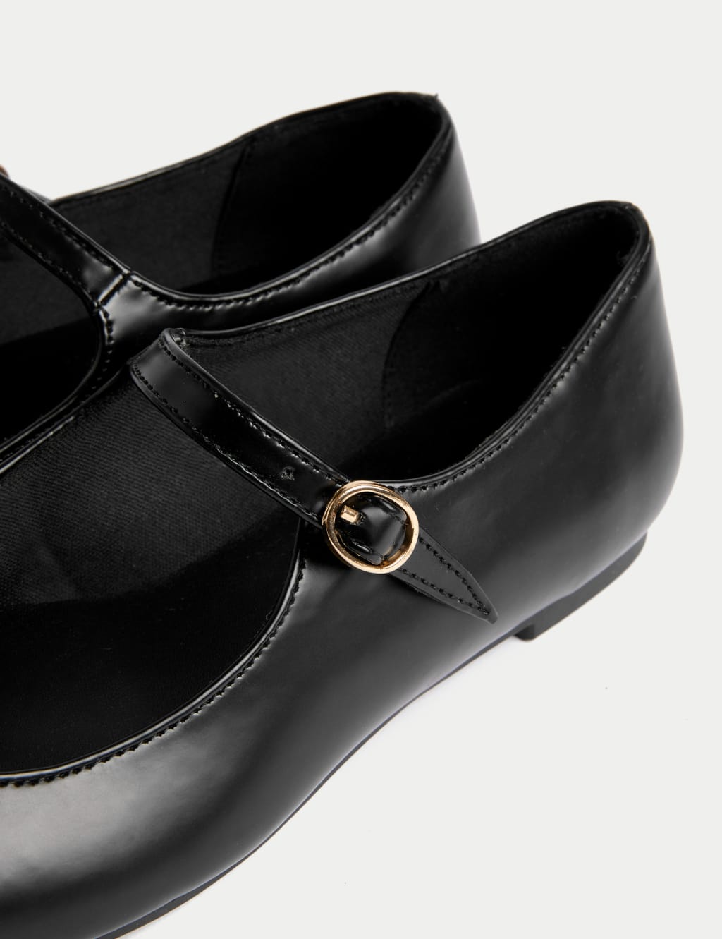 Buckle Flat Square Toe Ballet Pumps M S Collection M S