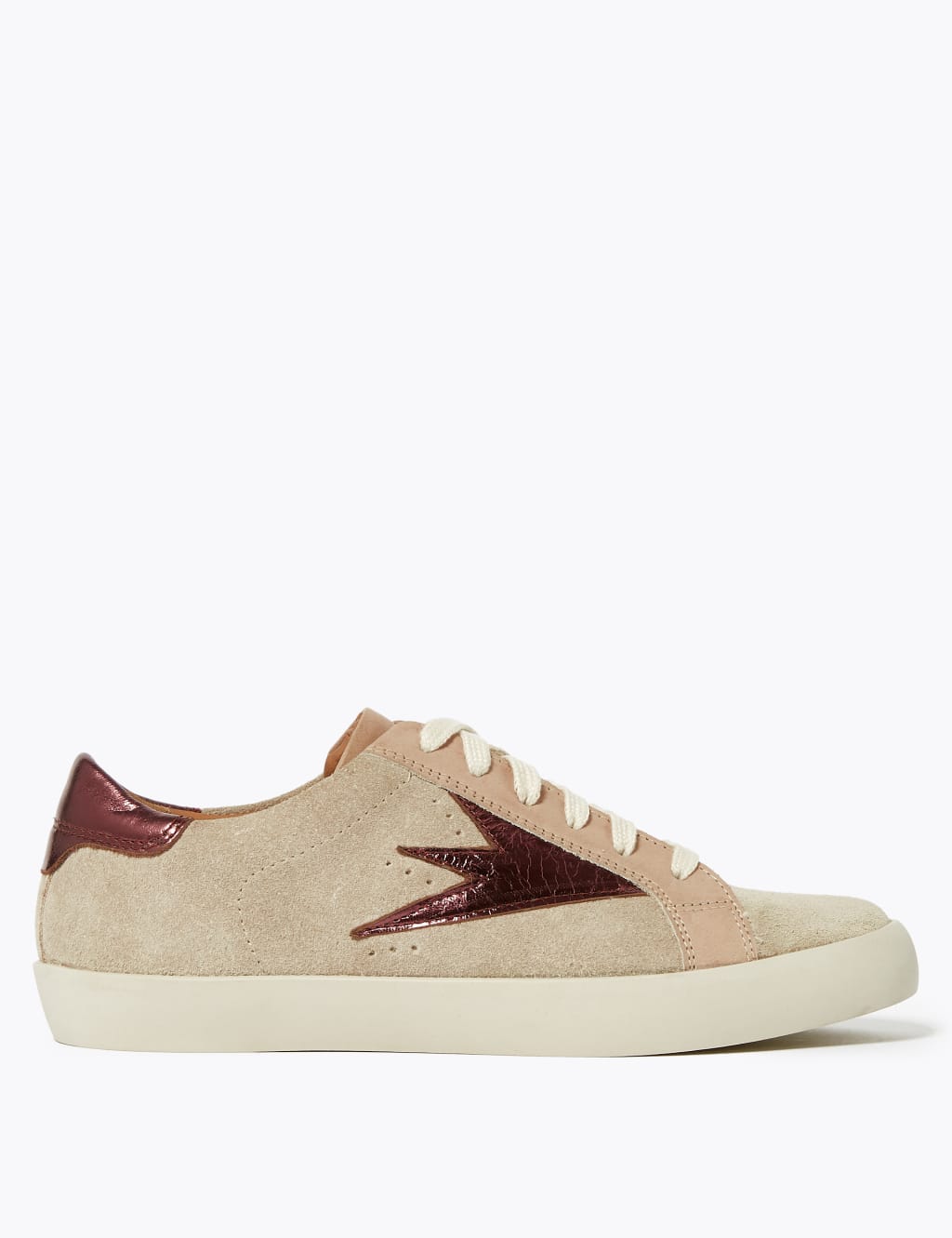 Suede Lace Up Flash Detail Trainers 6 of 7