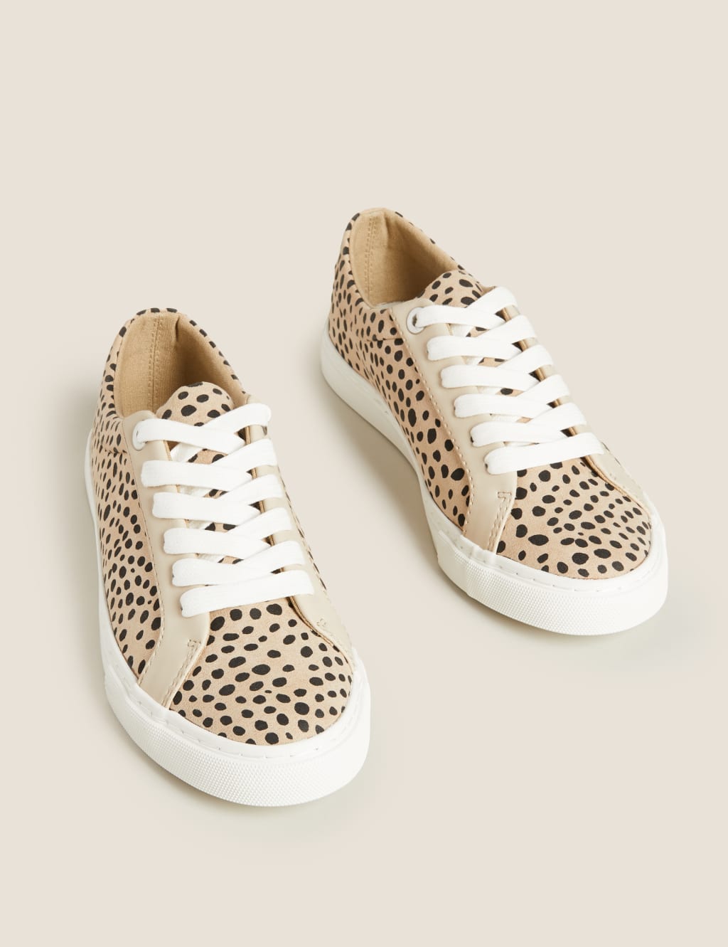 Lace Up Leopard Print Trainers M S Collection M S