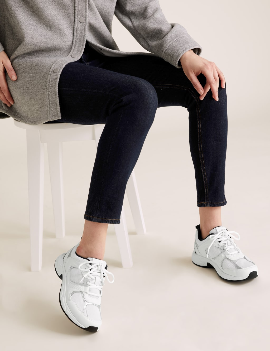 White trainers m&s on sale