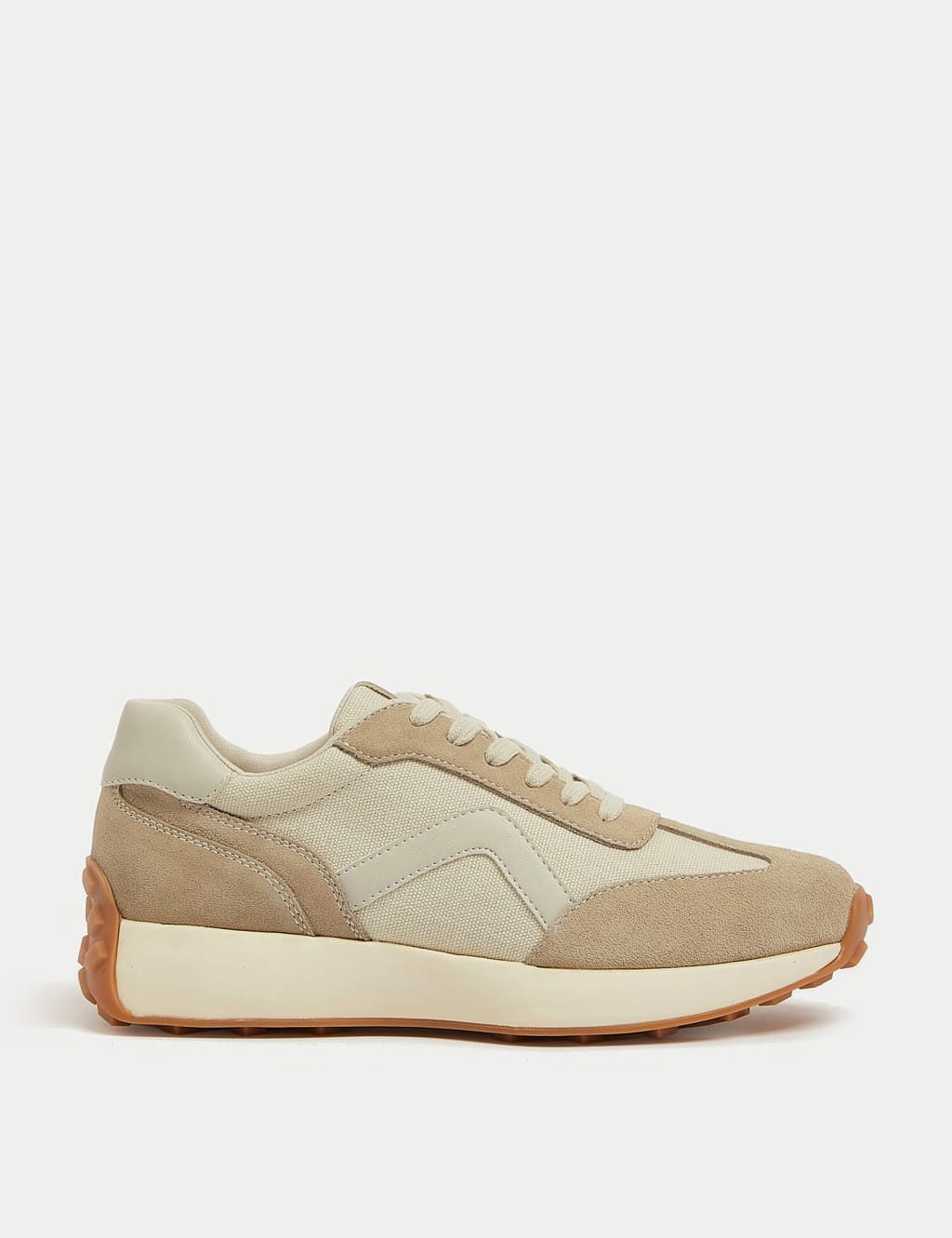 Leather Lace Up Side Detail Trainers 3 of 3