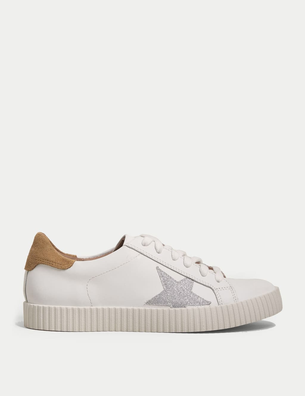 Lace Up Leather Star Trainers 1 of 4