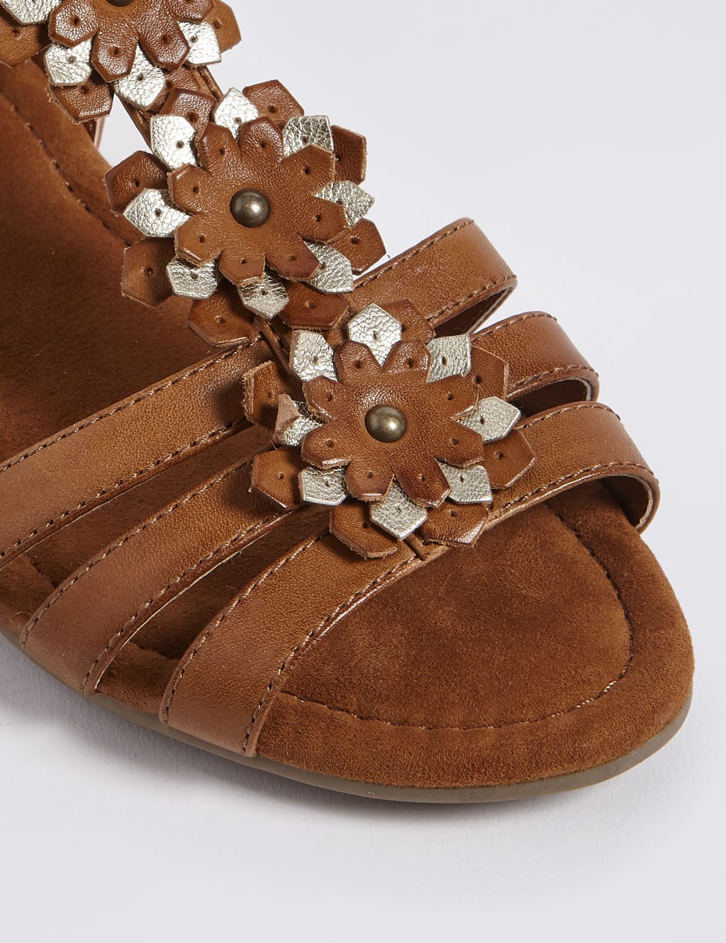 Wide Fit Leather Flower Sandals 6 of 6