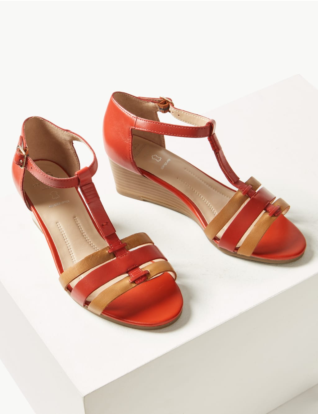 Wide Fit Leather Wedge Sandals 3 of 6