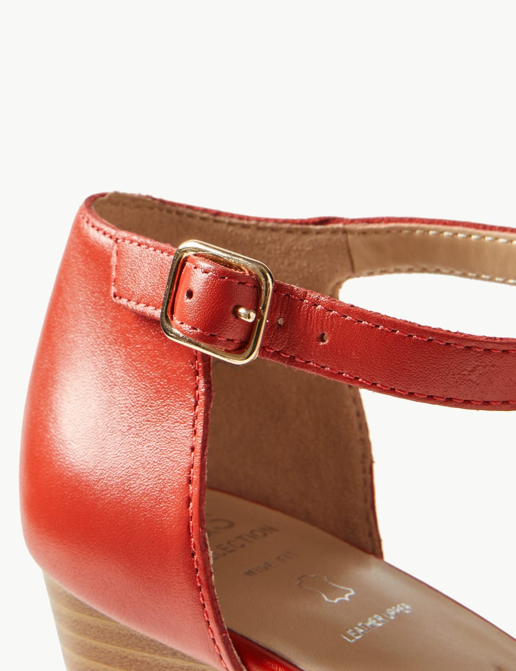 Wide Fit Leather Wedge Sandals 4 of 6