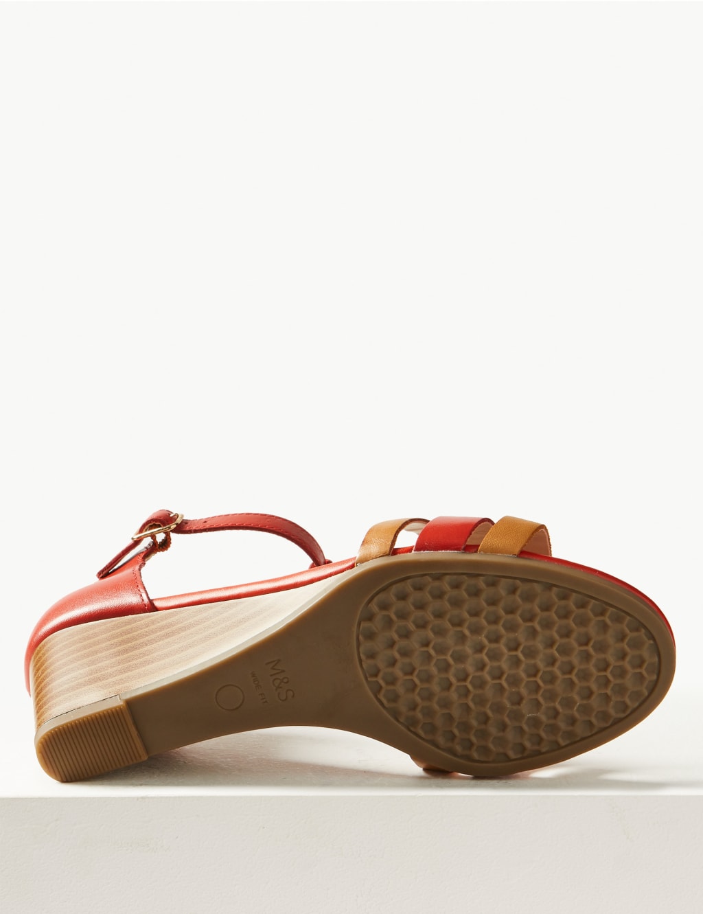 Wide Fit Leather Wedge Sandals 5 of 6