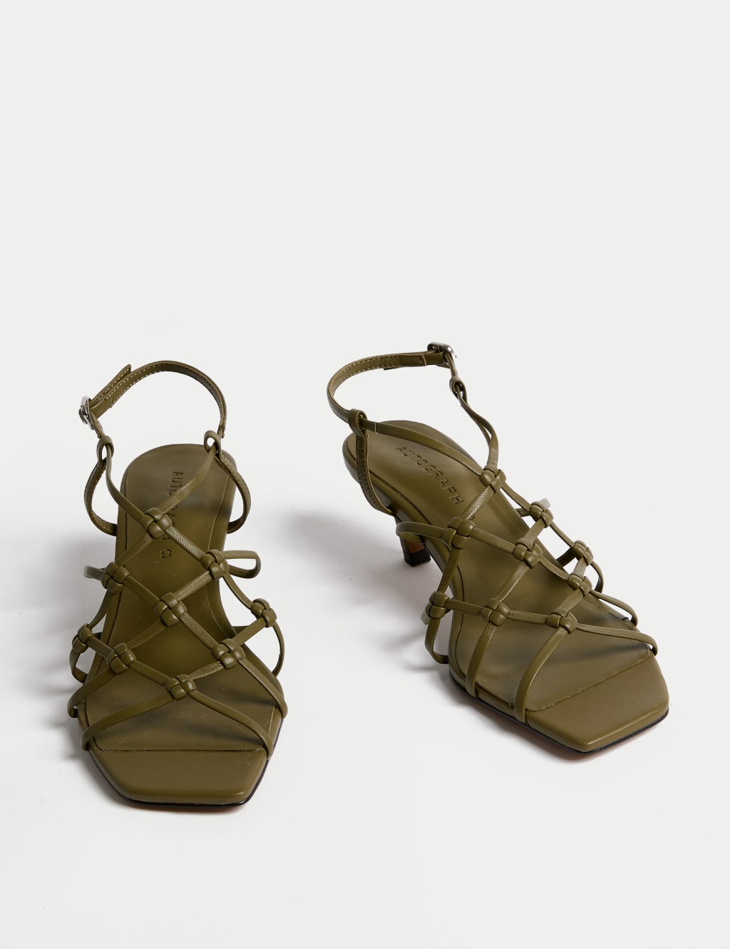 Leather Strappy Stiletto Heel Sandals 2 of 3