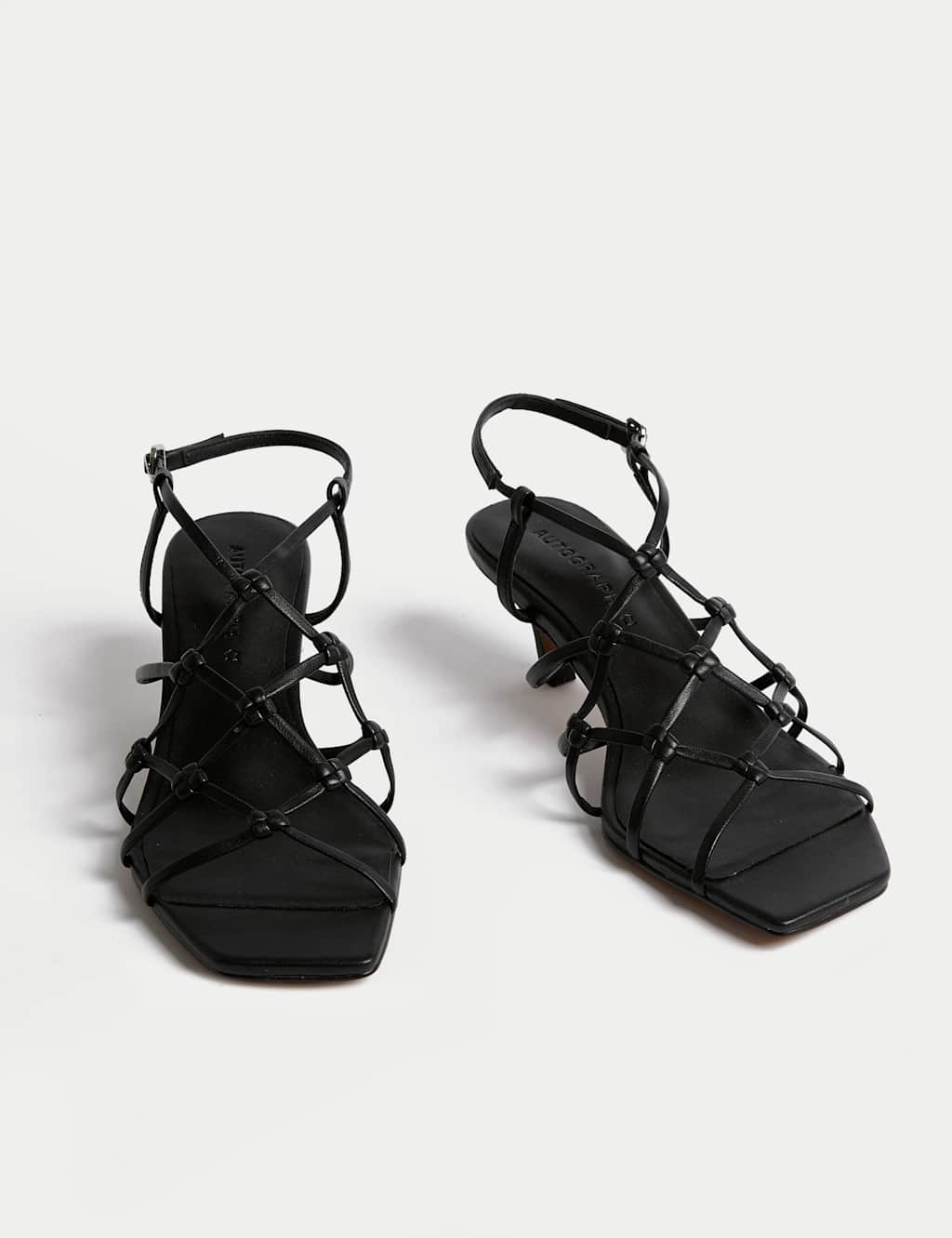Leather Strappy Stiletto Heel Sandals 2 of 3