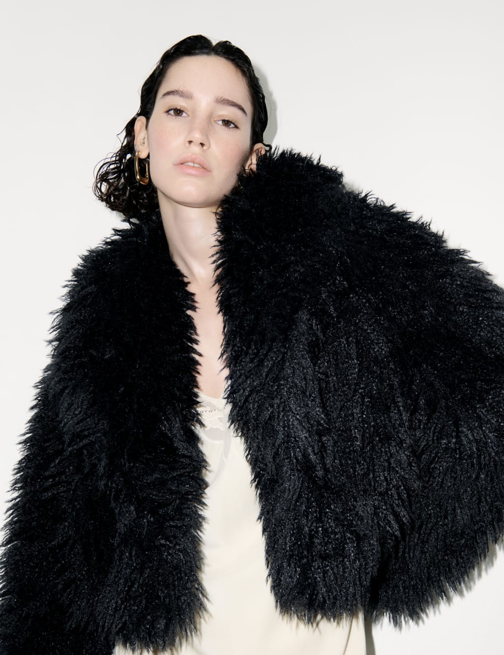 Faux Fur Collared Jacket M S X SIENNA MILLER M S